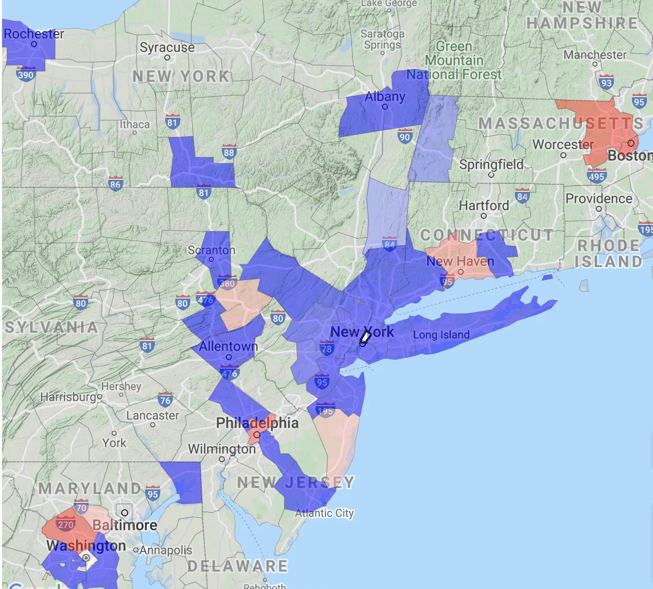 Manhattan migration map